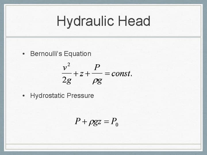 What Is Hydraulic Head Basic Definition